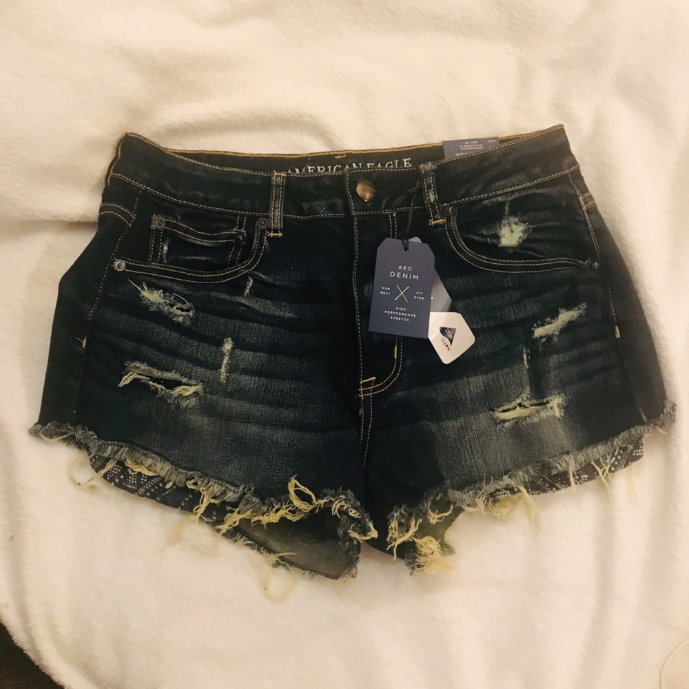 American Eagle Outfitters Hi-Rise Festival Distressed Shorts
